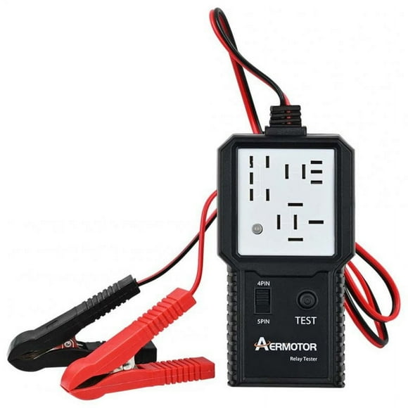 Automotive Relay Tester For 12V24V 4-Pin And 5-Pin Relays, Compact Relay Analyzer Fault Detection Tools With LED Indicator Light black