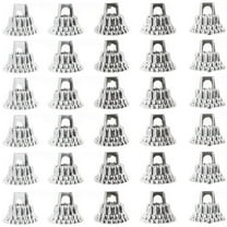 IMIKEYA 1Set Silver Decorative Ball Pendant Caps for Handmade Christmas Ornament Fittings