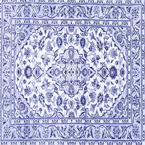 Ahgly Company Machine Washable Indoor Square Persian Blue Traditional Area Rugs, 8' Square