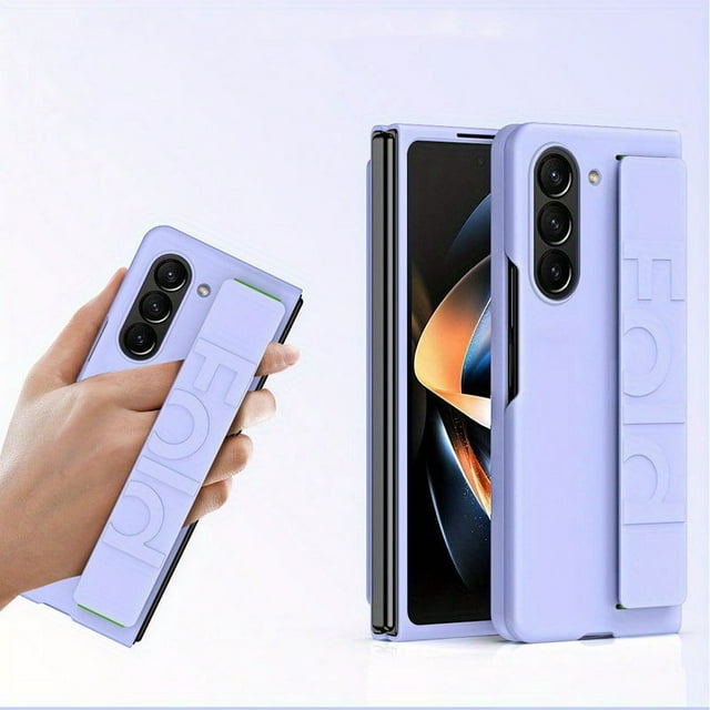 For Samsung Z Fold4 Mobile Phone Case Elastic Wrist Strap One Flap Folding Screen PC Case