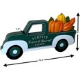 thumbnail image 5 of Antique Vintage Truck with Pumpkins Fall Autumn Harvest Thanksgiving Tabletop Counter Decor 13.5" x 7" Green Truck, 5 of 6