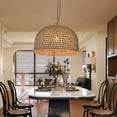thumbnail image 3 of Arturesthome Japanese Rattan Weaving Kitchen Counter Pendant Light Hemp Rope Chandelier, 3 of 13