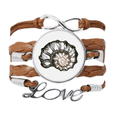 thumbnail image 1 of Caracol Negro patron de vida marina Pulsera de cuero Negro trenzado pulsera de cuerda de amor Unbranded M, 1 of 3