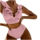thumbnail image 1 of MKLEKYY Trajes De Baño Hombre Natacion New Multicolor Ruffled V Neck Split Swimsuit High Waist Split Bikini Women'S, 1 of 4