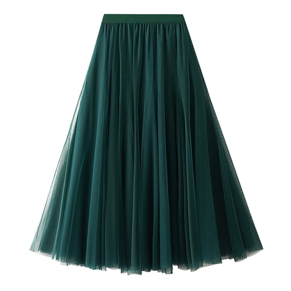 Angala Ladies Skirts High Waist A Line Maxi Skirts Solid Summer Outdoor Soft Casual Flowy Fairy Womens Skirts Size One Size Green