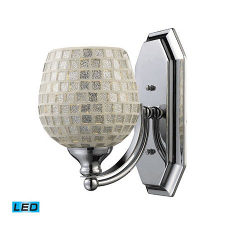 

Bath Lighting 1 Light LED With Polished Chrome Finish Silver Mosaic Glass 5 inch 13.5 Watts - World of Lamp
