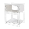 thumbnail image 6 of Acrylic Display Shelf, White, Standing Organizer Side Table 15.7" x 11.8" x 19.7", Modern End Table for Living Room Bedroom, Storage Rack, 6 of 16
