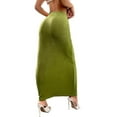 thumbnail image 6 of Maplenight Womens Casual Solid Color Long Pencil Skirt Elastic HIgh Waist Ankle Lenth Skirt Work Officewear Skirts, 6 of 6
