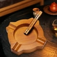 thumbnail image 3 of Cigar Ashtray, Wooden Ashtray, Square Ashtray 4 Slots Cigar Holder with Accessories Drawer for Indoor Outdoor Patio Home Office, Cigar Ash Tray Gifts for Men (Classic and Personalized), 3 of 5