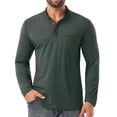 thumbnail image 4 of GIRUNS Men's Henley Shirts Long Sleeve Button T-Shirt Casual Stylish Cotton Pullover Shirt with Pocket Green 3XL, 4 of 6