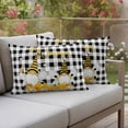 thumbnail image 2 of 2 Pack Outdoor Waterproof Throw Pillows, Pastoral Gnome Daisy Flower Decorative Rectangle Pillow Case Patio Pillows for Chair Couch Sofa 20x12in, 2 of 9