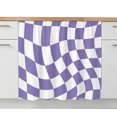 thumbnail image 2 of Purple White Checkered Small Sink Skirt 10"Wx11"L,Dustproof Under Sink Curtain with Self Adhesive Tape,Modern Irregular Geometric Cabinet Curtain Cover for Bathroom Vanity,Kitchen Storage Shelf,RV, 2 of 9