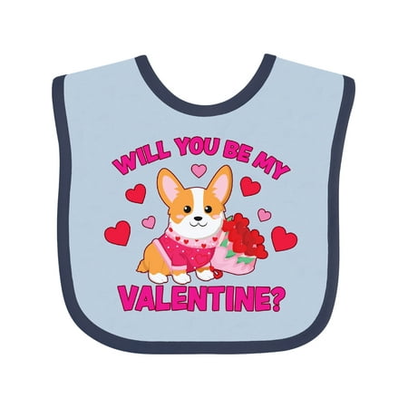 

Inktastic Valentine s Day Will You Be My Valentine with Hearts Gift Baby Boy or Baby Girl Bib