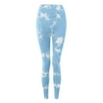 thumbnail image 4 of GEWSEY Tie Dye Lifting Leggings for Women Fitness Yoga Seamless Scrunch High Waisted Leggings (Light Blue, L), 4 of 7