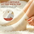 thumbnail image 5 of 5 pairs Womens Solid Mid Calf Socks, Thick Knit Warm Socks for Winter, Soft Breathable Cozy Boot Socks, Gifts for Women, 5 of 9