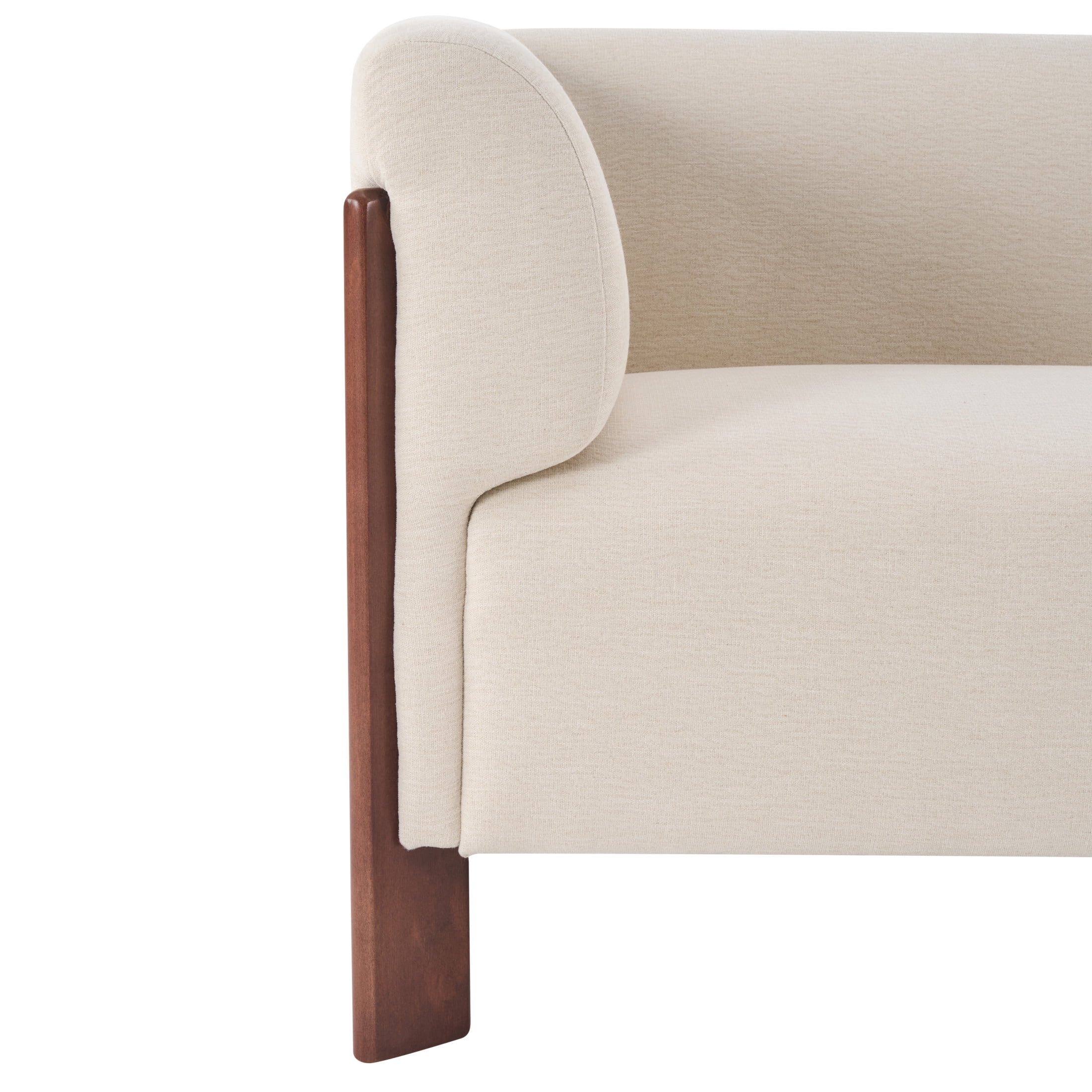 Christopher Knight Home 80" Modern Upholstered Sofa, 3 Seats Tuxedo Arms with Wood Leg, Linen