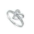 thumbnail image 4 of Interlocking Heart Clear CZ Promise Ring 925 Sterling Silver Band White Jewelry Female Size 10, 4 of 4