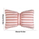 thumbnail image 3 of Almohada lumbar de terciopelo a rayas con lazo desmontable | Cojín decorativo de 50 x 33 cm para sofá, cama y oficina | Funda y relleno extraíbles, 3 of 6