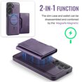thumbnail image 2 of Detachable Wallet Compatible with Magsafe Wireless Charing for Samsung Galaxy S25 Case with Card Holder Magnetic Snap, RFID Blocking Kickstand 2 in 1 Shockproof Case for Samsung Galaxy S25, Purple, 2 of 9