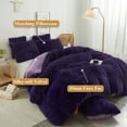 thumbnail image 2 of XeGe Luxury Plush Shaggy Duvet Cover Set, Ultra Soft 3 Pieces Fluffy Comforter Cover Set, Faux Fur Fuzzy Bedding Set (1 Furry Duvet Cover+2 Throw Pillow Shams), Zipper Closure (Queen, Purple), 2 of 7