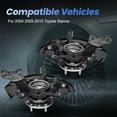 thumbnail image 3 of Sennachine 2PK Steering Knuckle Assembly for 2004, 2005-2010 Toyota Sienna, 3 of 9