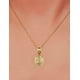 thumbnail image 3 of Collar con dije de oro laminado letra brillos U, 3 of 6