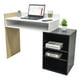 thumbnail image 1 of Escritorio Top Living con Entrepaño y Estantes Laterales Café Negro y Blanco, 1 of 6