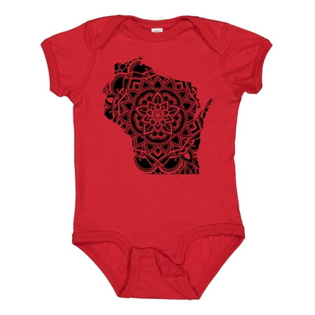

Inktastic Wisconsin Silhouette Mandala Gift Baby Boy or Baby Girl Bodysuit