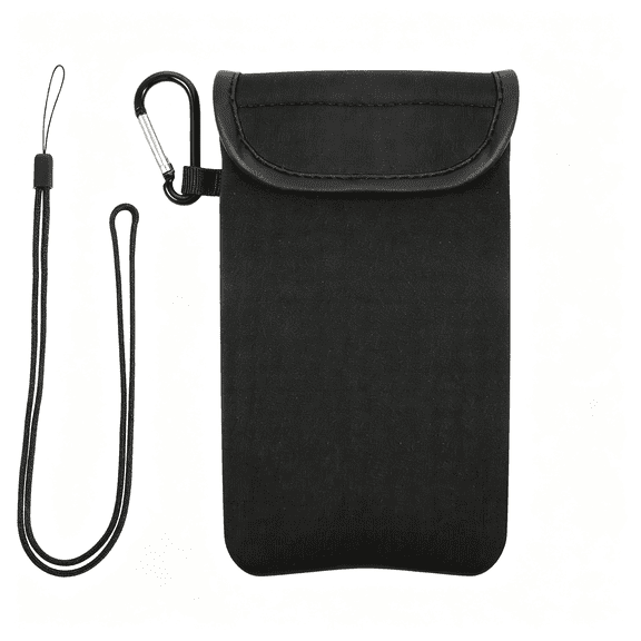 AOMRCOL Universal 7 ×3.54" Cell Phone Bag,Waterproof Neoprene Phone Sleeve Crossbody Bag Pouch Case with Lanyard Strap Hiking Travelling Mobile Phones Bags Pouch with Black