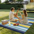 thumbnail image 5 of Fsddascl Blue Yellow Teal Stripes Outdoor Rug for Patio/Deck/Porch, Non-Slip Large Area Rug 4 x 6 Ft, Boho Colorful Ombre Texture Indoor Outdoor Rugs Washable Area Rugs, Camping Rug Carpet, 5 of 5