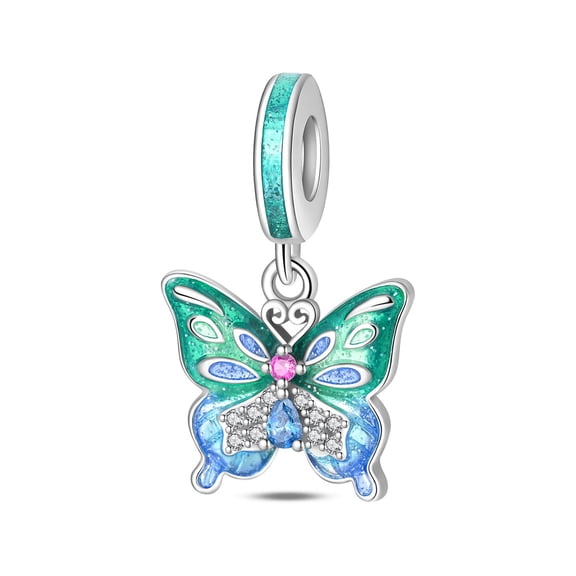 Silver Plated Butterfly Charm Bead for Bracelet Making