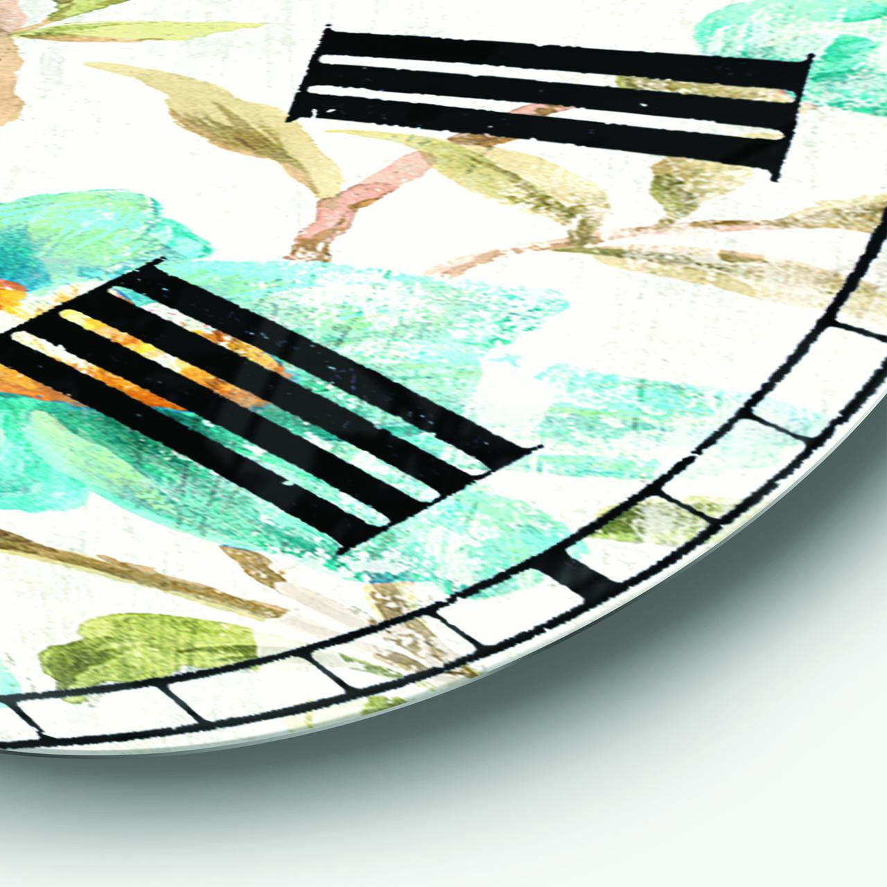 Designart Oversized Multicolor Analog Round Cabin Lodge Modern Wall Clocks, CLM30624-C23