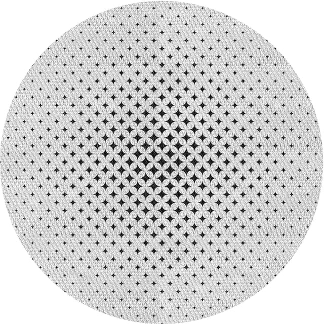 Ahgly Company Tapis Rond Lavable en Machine Intérieur Transitionnel Gris Platine, 7 Pieds Rond