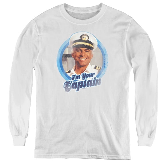 Love Boat Im Your Captain Youth Long Sleeve T-Shirt White