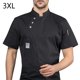 thumbnail image 2 of Chaqueta de cocina Cocina Delantal Tres botones con bolsillos delanteros Ropa de verano Camisas para hombres Suministros de cocina para asrill restaurante negro 3xl Speravity LF000331-17, 2 of 7