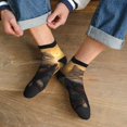 thumbnail image 3 of Rateoe Lakeside Flower Field Cat Pattern Quarter Crew Socks,Toe Seamed Ankle Socks,Cotton Cushioned Breathable Athletic Crew Sports Socks, 3 of 7
