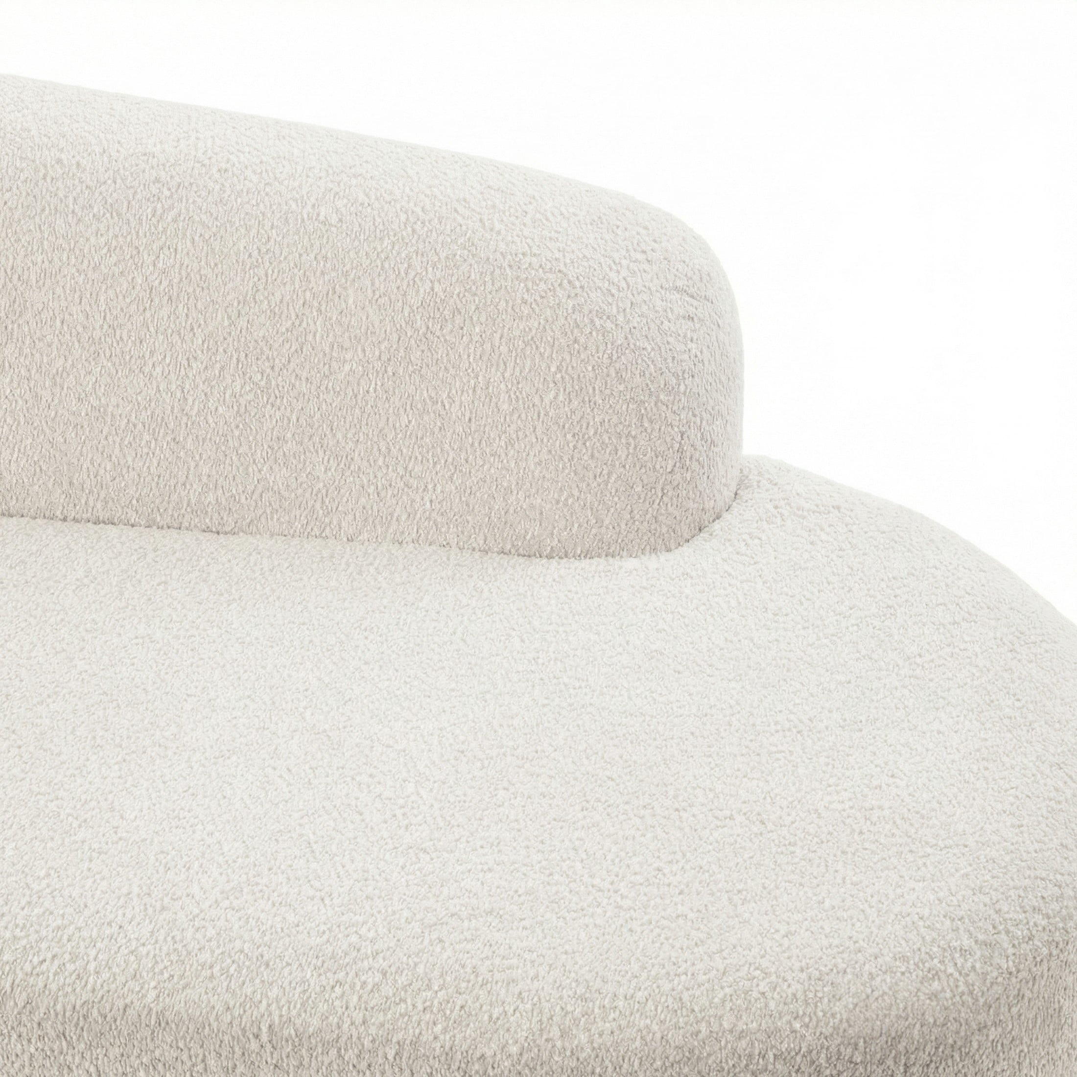 Christopher Knight Home Modern Boucle Chaise Lounge Sofa with 3 Seats, Solid Wood Frame, White