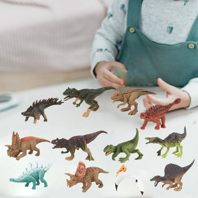 12 piezas de plástico dinosaurio figura modelo juego juego regalos muñeca juguete educativo pequeño para vacaciones Pascua cumpleaños niños edad 3 4 5