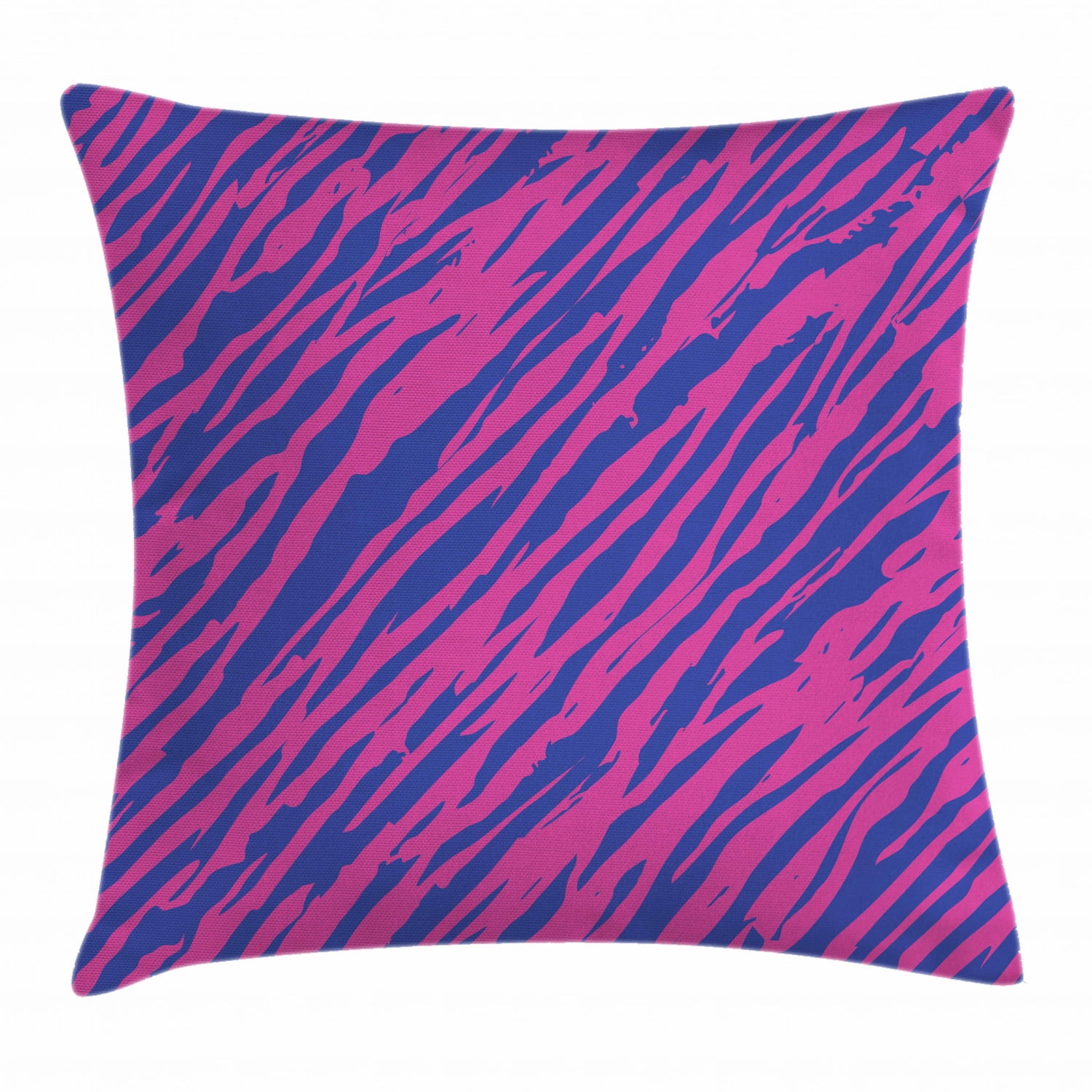 Pink Zebra Throw Pillow Cushion Cover, Retro Design Grunge Abstract Murky Zebra Stripes with
