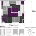 thumbnail image 3 of Rideaux de Douche pour Salle de Bain Ensemble de Rideaux de Douche Moderne Géométrique Standard Rideaux de Salle de Bain Rideau de Douche Polyester Robuste pour Hôtels Baignoires, 72x84 Violet, 3 of 5