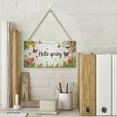 thumbnail image 2 of Hello Spring Flower Sign for Front Door Decor, Flowers Wood Door Hanger for Outdoor Outside Porch, Rustic Farmhouse Wooden Wreath Indoor Wall Hanging Decoration, 2 of 6