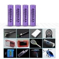 thumbnail image 3 of Batería recargable GIF 18650 de 9800 mAh, 4 unidades, color morado, 3 of 5
