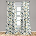 thumbnail image 5 of Ambesonne Nature Curtains, Colorful Flowers Leaf, Pair of 28"x95", Multicolor, 5 of 5