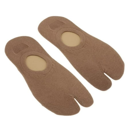 

Unisex 2 Toe Flop Socks Tabi Socks Low Cut Cotton Boat Socks - Khaki