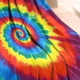 thumbnail image 3 of Colorful Rainbow Tie Dye Spiral Pattern Blanket,Comfortable Soft Flannel Throw Blanket,All Season,Warm Lightweight Blankets for Sofa Bed Couch Living Room Chair,30"x40", 3 of 4