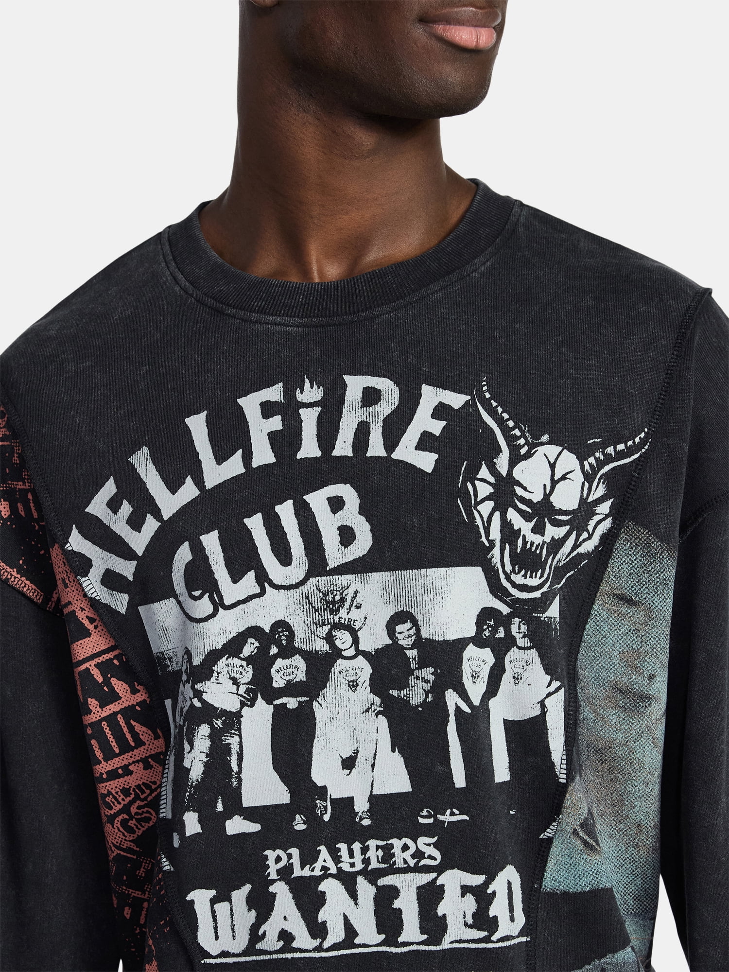 Netflix Stranger Things Men's and Big Men's Hellfire Club Crewneck Sweatshirt, Sizes XS-3XL