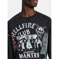 thumbnail image 4 of Netflix Stranger Things Men's and Big Men's Hellfire Club Crewneck Sweatshirt, Sizes XS-3XL, 4 of 5