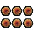 thumbnail image 2 of Balery 6 Pcs Orange Dalialeather Coasters Set, Drink Table Cup Coasters For Living Room Kitchen Coffee Decor, 2 of 9