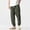 Green, variant on WIZUTIZ Mens Cotton Pants Elastic Drawstring Waist with Pockets Summer Lightweight Comfy Casual Plus Size Tapered Trousers