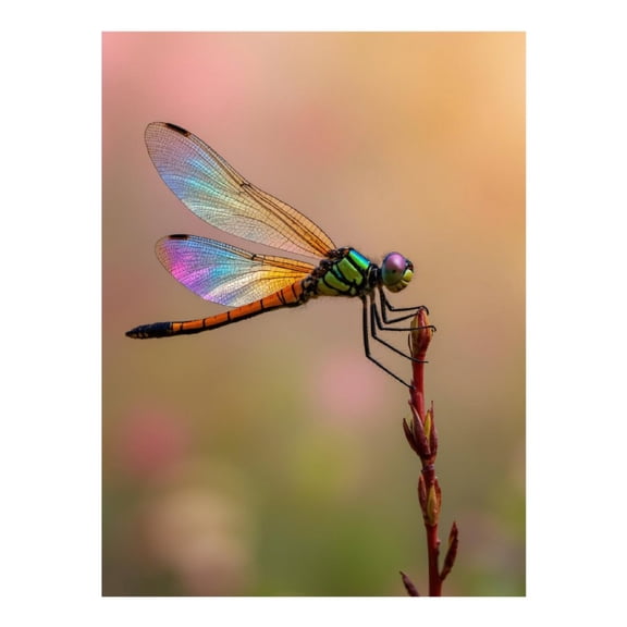 Diamond Art Kit for Adults, Colorful Dragonfly Perched Nature Diamond Painting for Adults Beginners, DIY Diamond Art Painting Kits, 5D Diamond Painting Crafts for Home Decor 12x16 Frameless